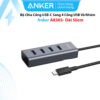 Hub Chia USB-C Sang 4 Cổng USB 3.0 Vỏ Nhôm Anker A8305 6 Bộ Chia Cổng USB Type C Sang 4 Cổng USB 3.0 Tốc Độ 5Gbps Anker A8305
