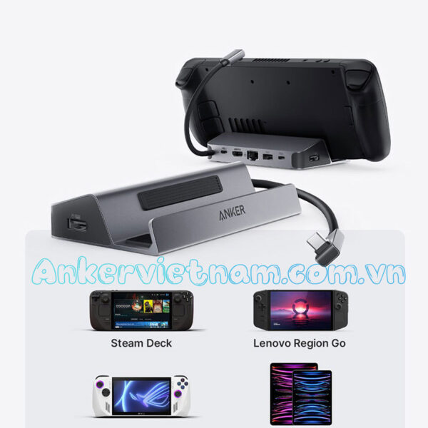 Hub Mở Rộng USB-C Cho Điện Thoại, Tablet, Game Console Hỗ Trợ HDMI 4K@60Hz + USB-A 3.2 Gen 1+USB-C 3.2 Gen 1+ RJ45 Tốc Độ 1Gbps + PD 100W Anker A83S1 7 Hub-USB-C Sang HDMI 4K@60Hz + USB 3.2 Gen 1 + USB-C 3.2 Gen 1 + Lan 1Gbps + PD 100W Có giá đỡ cho điện thoại, tablet, game console Anker A83S1