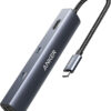 Hub USB-C Sang HDMI+ USB+Lan+USB Type C + PD65W Anker 543-A8365