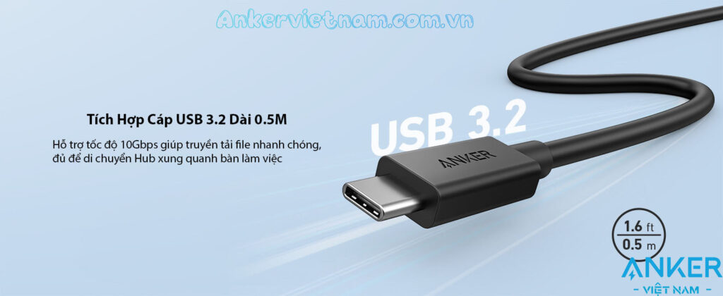 Hub USB-C Hỗ Trợ Xuất 3 Màn Hình Cùng lúc 2xHDMI + 1x Displayport,1x-LAN-2x-USB-3.0-1x-USB-C1x-Audio-3.5mm-1x-SD-1x-TF-PD100W-Anker 575-A83A0