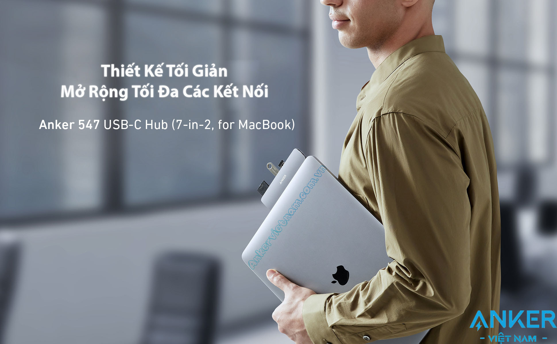 Dock USB-C Gắn Cho Macbook Mở rộng cổng HDMI, USB, USB-C, SD/TF, PD100W Anker 547A8371