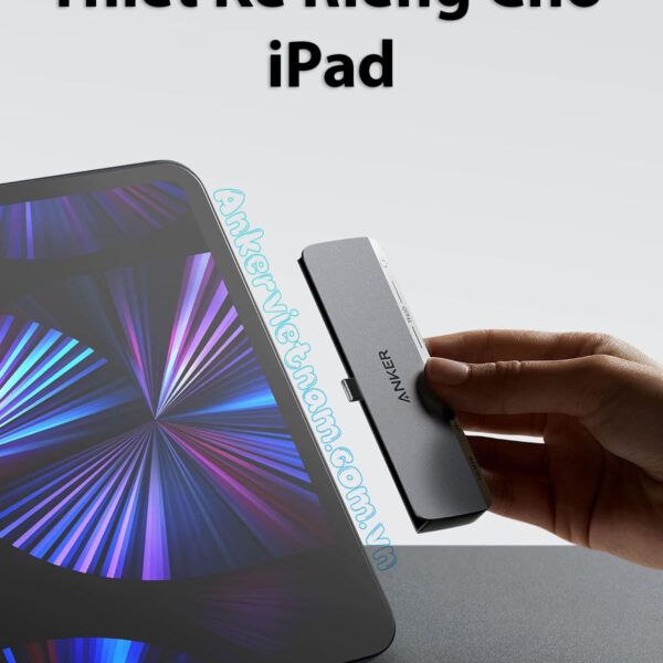 Hub USB-C Cho iPad Hỗ Trợ Cổng HDMI 4K@30Hz + USB 5Gbps+ SD/TF+ Audio 3.5mm + USB-C Đa Chức Năng Sạc PD60W Abjer A8363