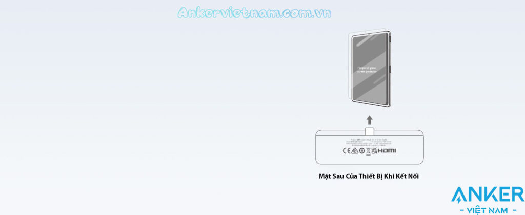 Hub USB-C Cho iPad Hỗ Trợ Cổng HDMI 4K@30Hz + USB 5Gbps+ SD/TF+ Audio 3.5mm + USB-C Đa Chức Năng Sạc PD60W Abjer A8363