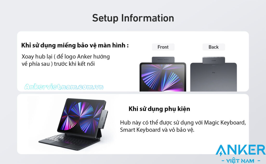 Hub USB-C Cho iPad Hỗ Trợ Cổng HDMI 4K@30Hz + USB 5Gbps+ SD/TF+ Audio 3.5mm + USB-C Đa Chức Năng Sạc PD60W Abjer A8363