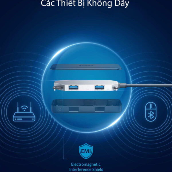 Bộ Chuyển Đổi USB Type C Sang HDMI + USB+ SD/TF Anker A8334