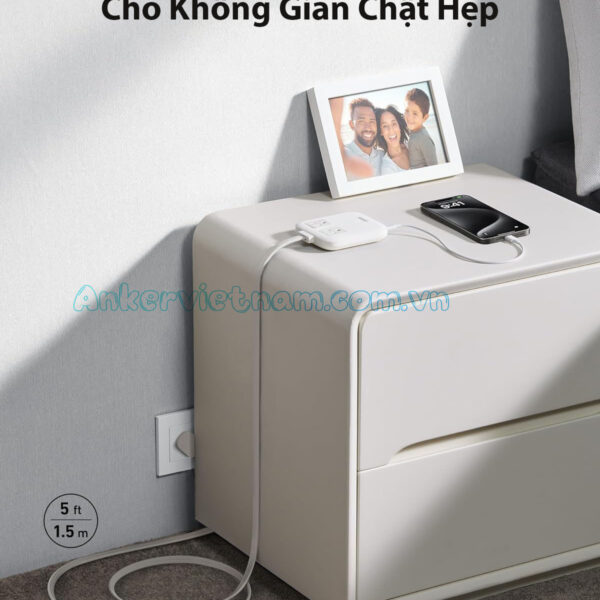 Ổ Cắm Điện Đa Năng Kèm Cổng USB Và Cổng Sạc USB-C Anker A9129 Nano Charing Station