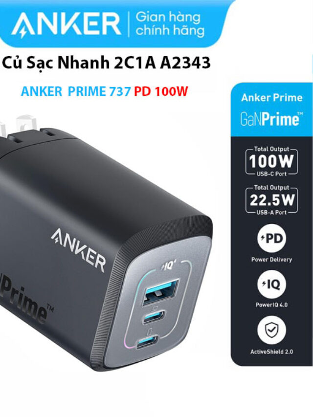 Anker 737 Bộ Sạc Nhanh 2C1A 100W GaNprime A2343