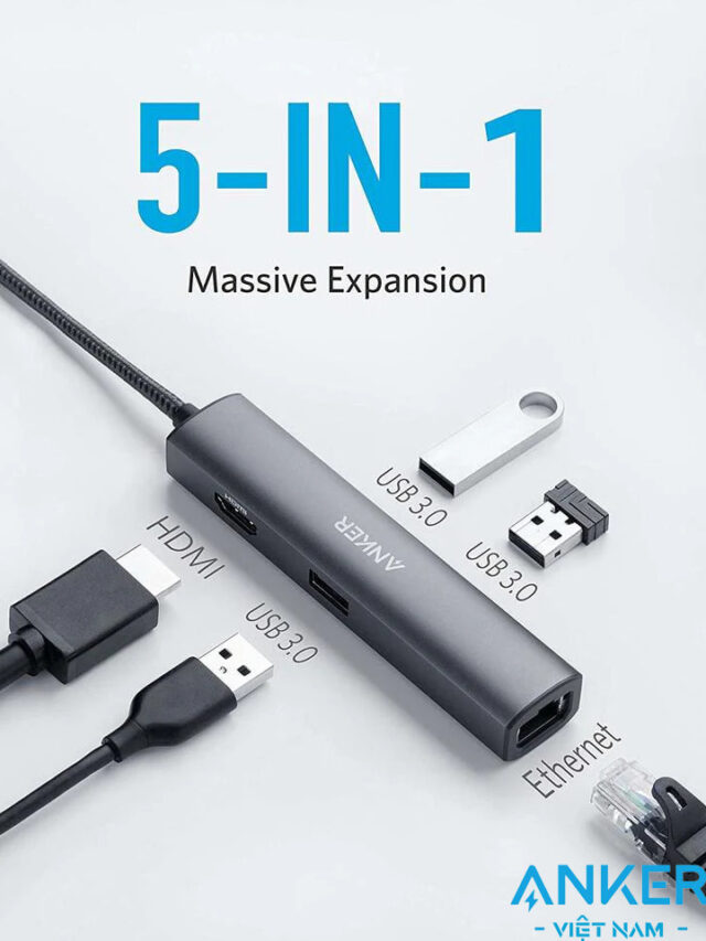 Anker 533 Hub USBC To HDMI , LAN 1Gbps, USB 3.0 A8338