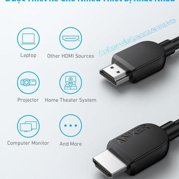 Dây Cáp HDMI 2.1 Hỗ Trợ 8K@60Hz , 4K@120Hz Anker A8742