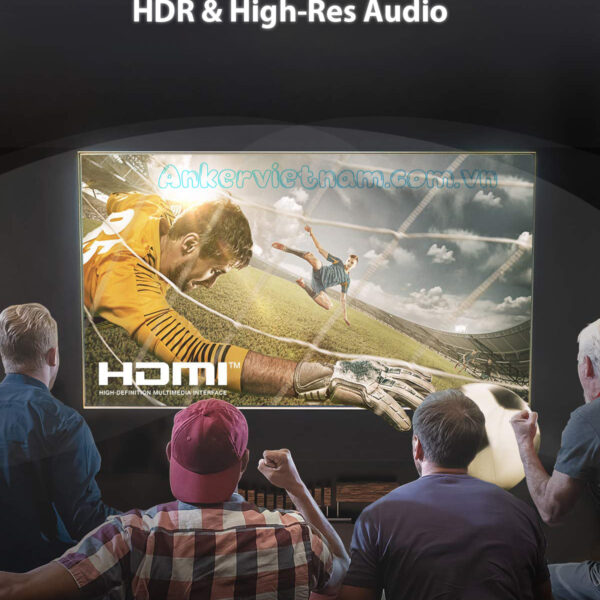 Cáp HDMI 2.1 Dài 2M Dây Bện Nylon Hỗ Trợ 8K@60Hz , 4K@120Hz HDR eARC Băng Thông 48Gbps Anker A8743 3 Cáp HDMI 2.1 Dài 2M Hỗ Trợ 8K@60Hz 4K@120Hz HDR eArc Băng Thông 48Gbps Dây Bện Nylon Anker A8743