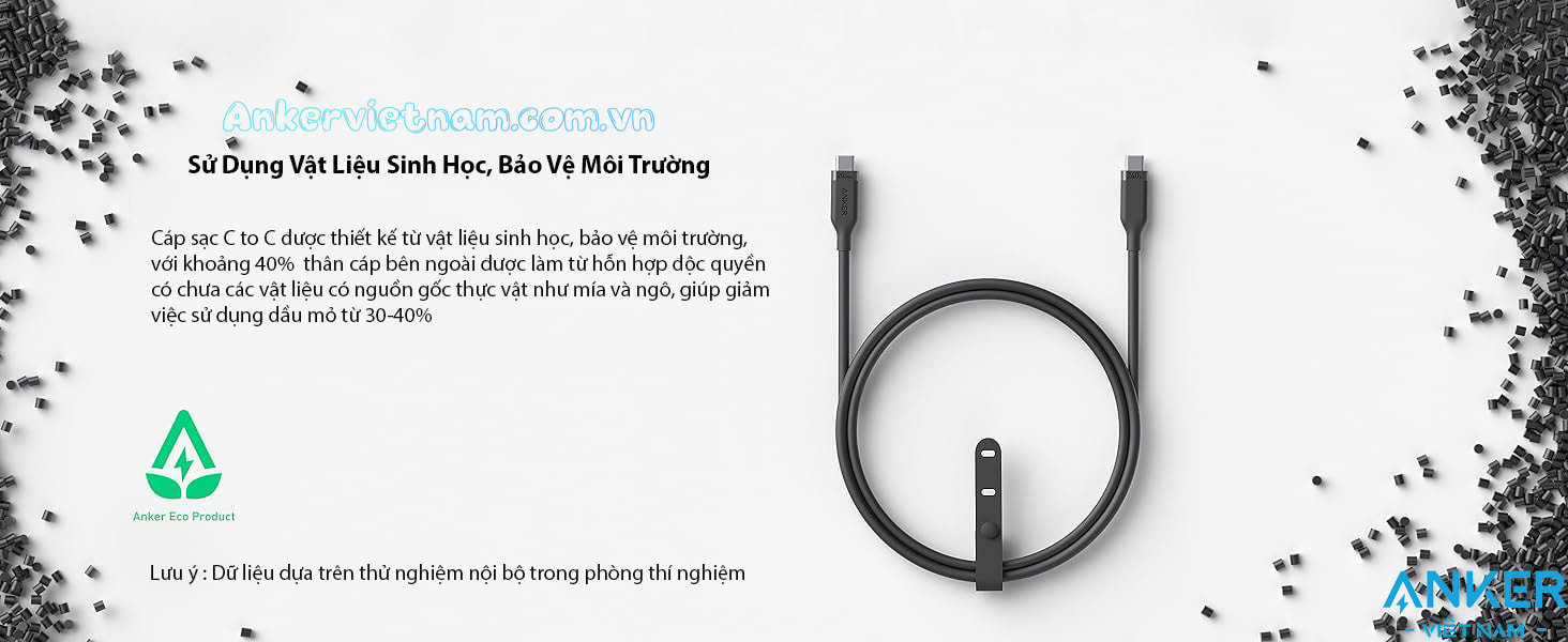 Cáp Sạc USB-C 2 Đầu USB4 Hỗ Trợ 4K@60Hz, truyền dữ liệu 20Gbps, Sạc 240W Anker A80N1