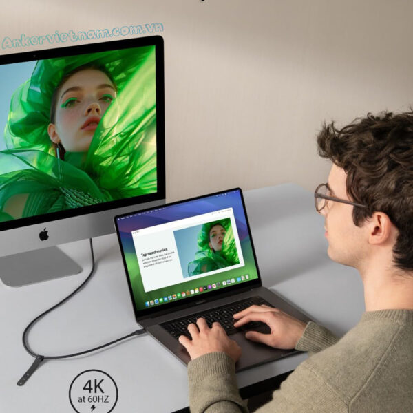 Cáp Sạc USB-C 2 Đầu USB4 Hỗ Trợ 4K@60Hz, truyền dữ liệu 20Gbps, Sạc 240W Anker A80N1