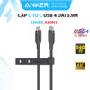 Cáp Sạc USB-C 2 Đầu USB4 Hỗ Trợ 4K@60Hz, truyền dữ liệu 20Gbps, Sạc 240W Anker A80N1
