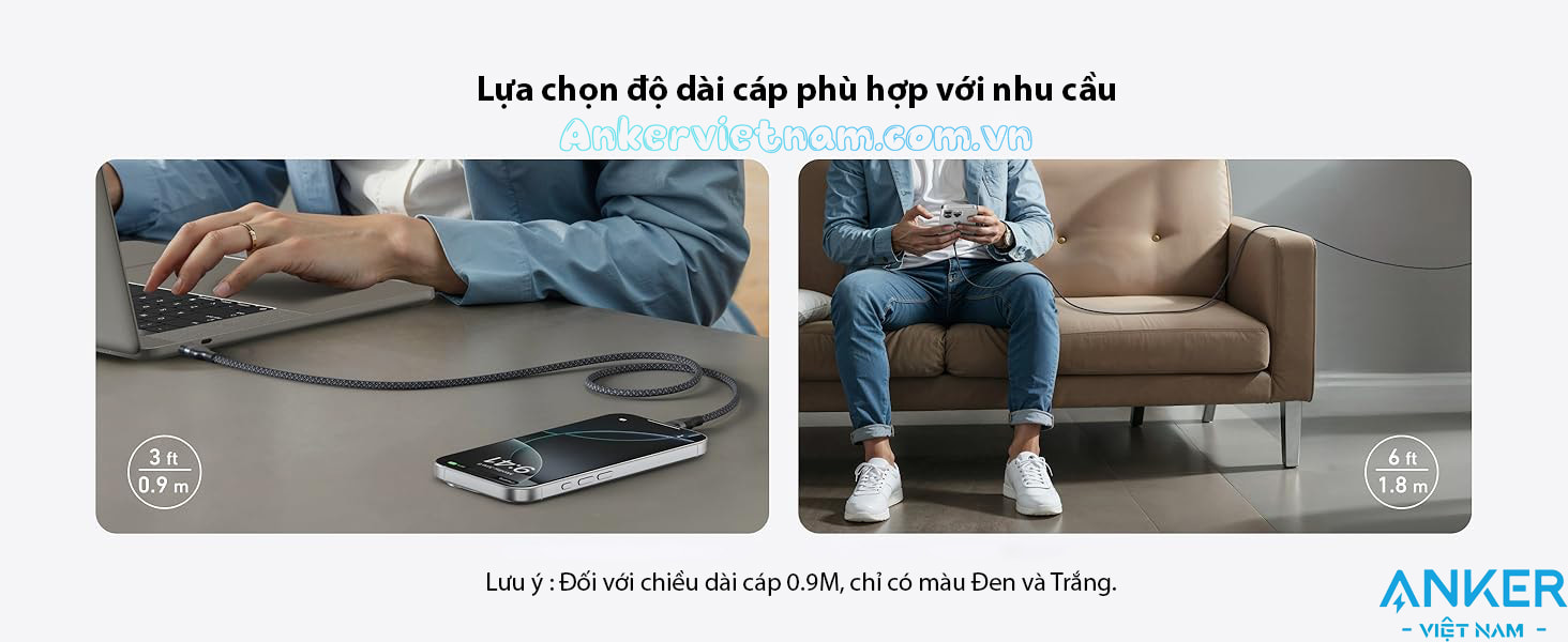Dây Sạc 2 Đầu USB-C Công Suất 240W Anker A82E2