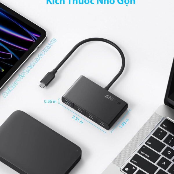 Hub USB-C Sang 4 Cổng Type C 10Gbps Hỗ Trợ 4K@60Hz PD 100W Anker A8340