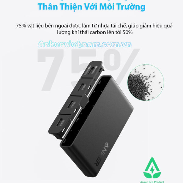 Hub USB-C Sang 4 Cổng Type C 10Gbps Hỗ Trợ 4K@60Hz PD 100W Anker A8340