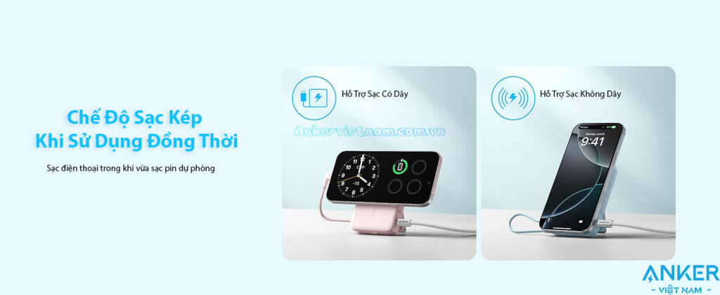 Pin dự phòng từ tính 10000 mah Anker Zolo 1 Cổng C 30W A1685