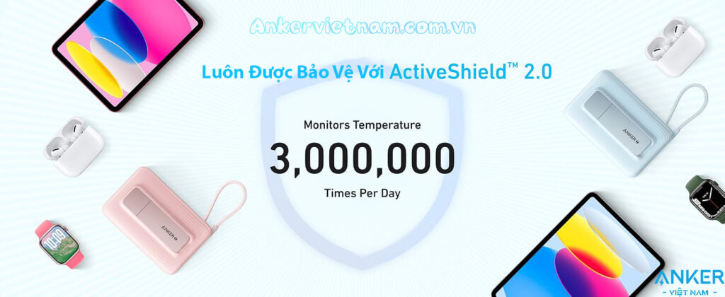 Pin dự phòng từ tính 10000 mah Anker Zolo 1 Cổng C 30W A1685