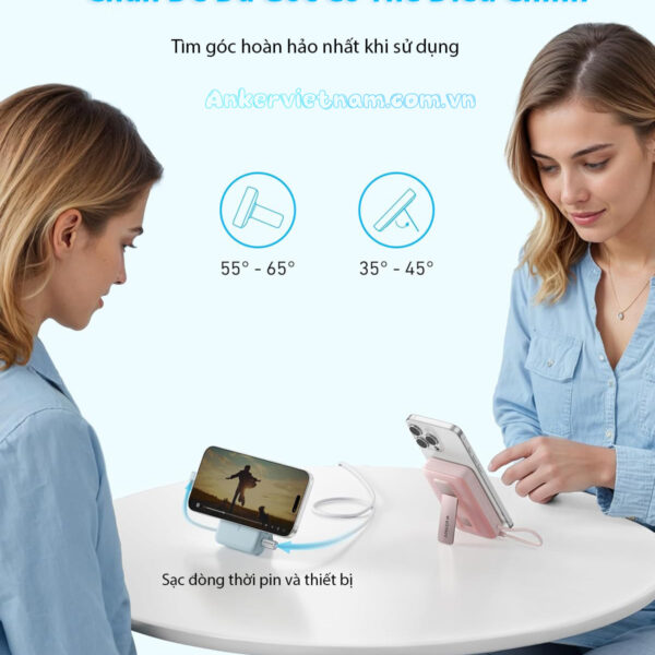 Pin dự phòng từ tính 10000 mah Anker Zolo 1 Cổng C 30W A1685