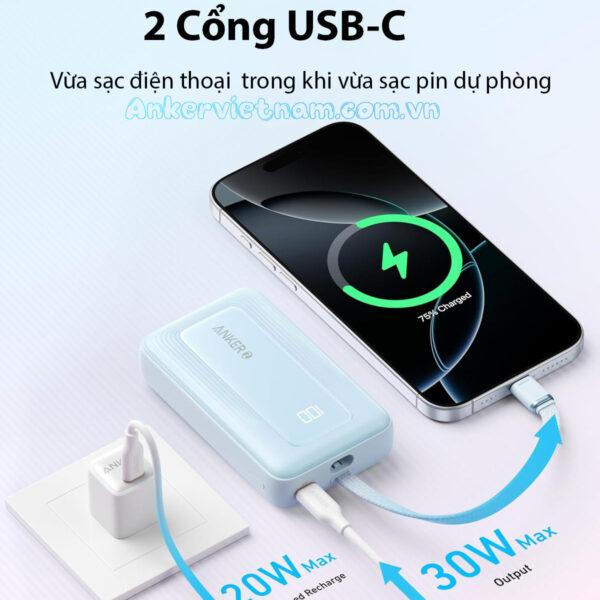 Anker Zolo 10000mah pin du phong 1C1A 30W A1688