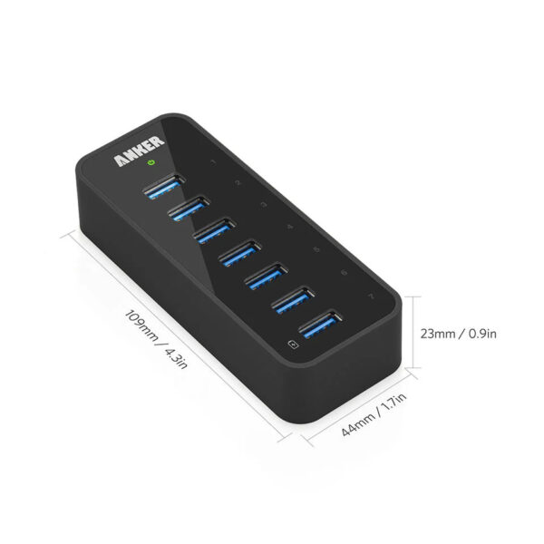 Bộ Chia 7 Cổng USB 3.0 Với 1 Cổng Có Thể Sạc Kèm Nguồn 12V/3A Anker A7505 2 Bộ Hub Chia 7 Cổng USB 3..0 Có 1 Cổng Sạc Anker A7505 Kèm Nguồn 12V3A