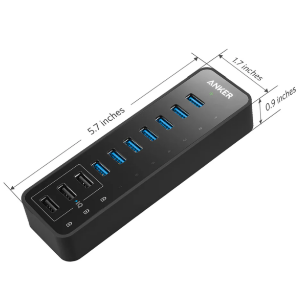Bộ Chia 10 Cổng USB 3.0 Có 3 Cổng Sạc Anker A7515